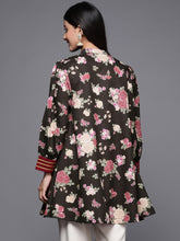 Elegantly Flawless Women's Black Crepe Printed Tunic