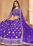 Embroidered organza lehenga for sangeet functions