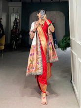 Maharashtrian red paithani saree with dupatta