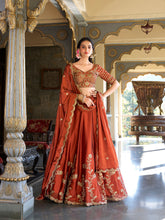 Sequins embroidered Rangoli silk lehenga choli