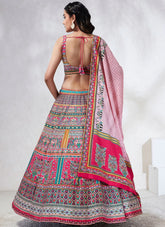 Enchanting Pink Poly Georgette Lehenga Choli Set with Sequins and Zarkan Embroidery
