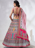 Enchanting Pink Poly Georgette Lehenga Choli Set with Sequins and Zarkan Embroidery