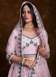 Enchanting Rose Pink Net Trendy Lehenga Choli
