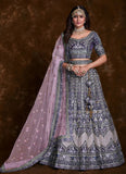 Enchanting Violet Art Silk Lehenga Set with Thread, Zari, Sequins Detailing