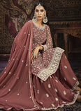Faux Georgette Embroidered Palazzo Salwar Kameez