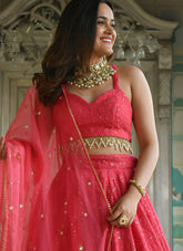 Elegant georgette lehenga for receptions and wedding functions