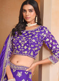 Stylish purple festive lehenga for women