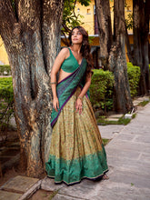 vichitra silk dupatta lehenga firozi