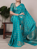firozi roop silk saree with zari weaving