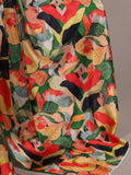Multi Color Floral Printed Satin Silk Saree