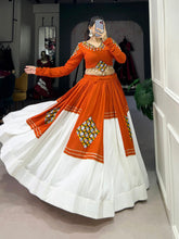Orange Color Gamthi Work With Gotta Patti Lace Design Lehenga Choli