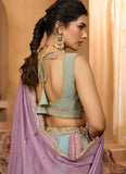 lavender georgette fancy lehenga choli online