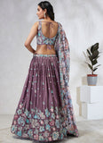 Gorgeous Lavender Poly Georgette Lehenga Choli With Sequins Embroidery