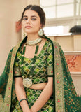 Green Art Silk Reception Wear Lehenga Choli
