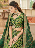 Green Art Silk Reception Wear Lehenga Choli