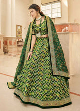Green Art Silk Reception Wear Lehenga Choli