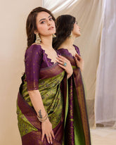 Green Color Eye Catching Kanjivaram Silk Saree For Indian Wedding