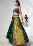 Green Color Silk Chiffon Sequins And Mirror Work Lehenga Choli