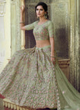 Green Color Soft Net Sequins And Zari Work Lehenga Choli