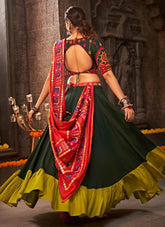 Green Embroidered Rayon Tradtional Navratri Special Chaniya Choli