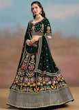 Designer Green Georgette Lehenga for Evening Wear