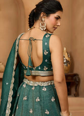 Radiant green designer lehenga with sequin & stone embroidery