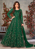 Green Net Embroidered Anarkali Salwar Suit