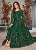 Green Net Embroidered Anarkali Salwar Suit