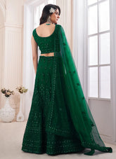 Green Soft Net Dori and Zarkan work Wedding Lehenga