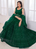 Green Soft Net Dori and Zarkan work Wedding Lehenga