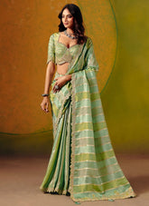 Green Luxury Jacquard Saree for Reception & Engagement