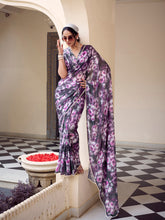 Weightless marble saree with pearl lace border