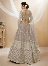 Grey Georgette Sequins And Zari Embroidery Indian Choli and ghagra