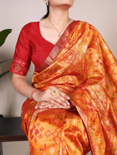 Patola design saree with zari weaving