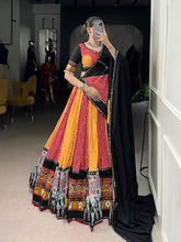 Yellow Color Bandhej And Ajarakh Printed Rayon Chaniya Choli