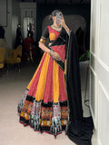 Navratri bandhej print lehenga with stitched blouse