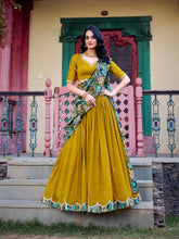 Sequins embroidered Vichitra silk lehenga choli