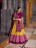 Mustard ikat patola print lehenga choli set