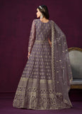 Heavy Embroidered Net Anarkali In Purple