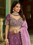 Purple Gold Crush Lehenga – Designer Wedding & Party Outfit