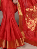 traditional red saree for festive occasions