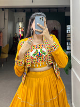 Navratri Special Pure Rayon Chaniya Choli with Koti and Gota Patti In Mustard