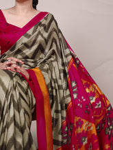 Green tassar silk saree for festive wear