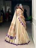 Purple shimmer lehenga with 4 meter flare