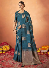 Indian Traditional Tusser silk Woven Design saree