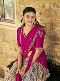 Embroidery Work With Kalamkari Print Lehenga Choli