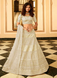 Ivory Gota Patti Embroidered Organza Bridal Lehenga Choli
