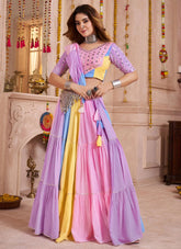 Kutchi Patch Work Multi Color Chaniya Choli for Navratri