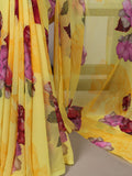 Yellow saree with lace border
