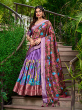 Lavender Dola silk Kalamkari lehenga choli